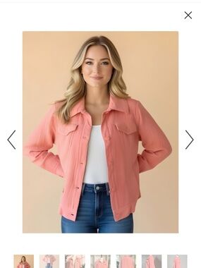 Isaac Mizrahi Coral Pink Button-Up Jacket